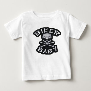バイクもしくは自転車に乗る人のベビーのティー ベビーTシャツ