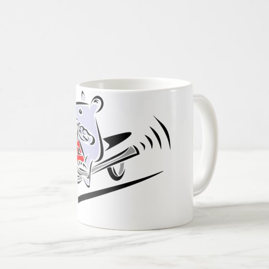 バイクもしくは自転車に乗る人のラット コーヒーマグカップ (正面右)