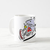 バイクもしくは自転車に乗る人のラット コーヒーマグカップ (正面左)