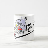 バイクもしくは自転車に乗る人のラット コーヒーマグカップ (中央)