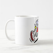 バイクもしくは自転車に乗る人のラット コーヒーマグカップ (左)