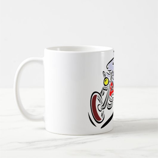 バイクもしくは自転車に乗る人のラット コーヒーマグカップ (左)