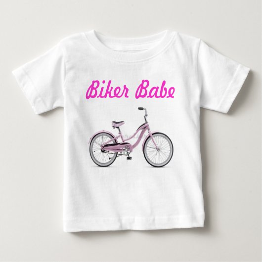 バイクもしくは自転車に乗る人の可愛い人-およびそれの誇りを持った! ベビーTシャツ (正面)