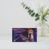 バイクもしくは自転車に乗る人の女の子のハーレーの名刺 名刺 (スタンド正面)