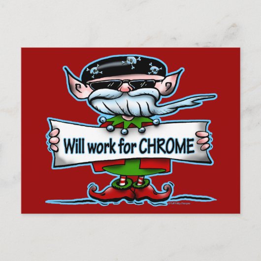 バイクもしくは自転車に乗る人の小妖精や小人のカスタマイズ可能なクリスマスのプレゼント シーズンポストカード (正面)