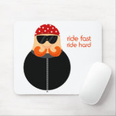 バイクもしくは自転車に乗る人の漫画のマウスパッド マウスパッド (マウス)