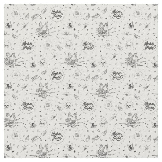 バイクもしくは自転車に乗る人の生地のプリント ファブリック (クローズアップ)