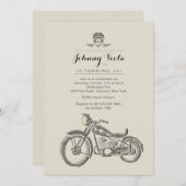 バイクもしくは自転車に乗る人の誕生日の招待状 招待状 (正面/裏面)