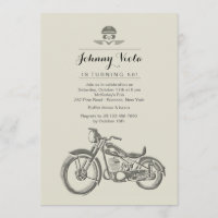 バイクもしくは自転車に乗る人の誕生日の招待状