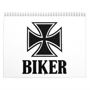 バイクもしくは自転車に乗る人の鉄の十字 カレンダー