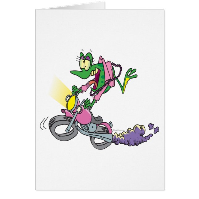 バイクもしくは自転車に乗る人の雛カエルの動物の漫画 (正面)