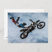 バイクもしくは自転車に乗る人はがき ポストカード (正面/裏面)