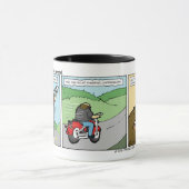 バイクもしくは自転車に乗る人は歯の詩で飛びます マグカップ (中央)