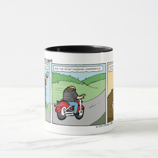 バイクもしくは自転車に乗る人は歯の詩で飛びます マグカップ (中央)