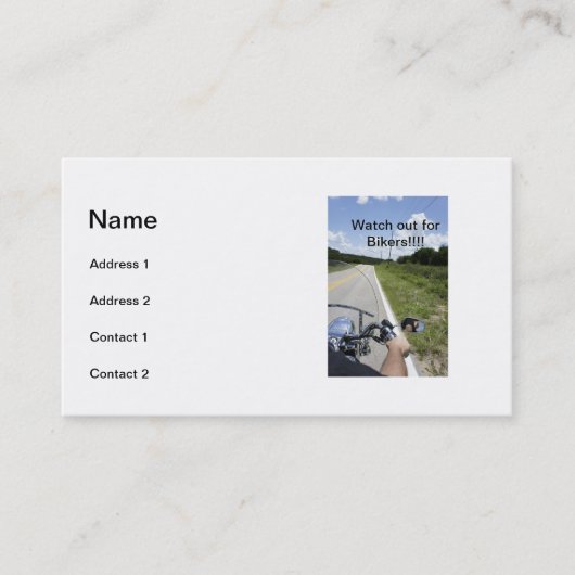 バイクもしくは自転車に乗る人を監視して下さい 名刺 (正面)