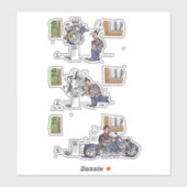 バイクもしくは自転車に乗る人アットミュージアムコンターシール シール (シート)