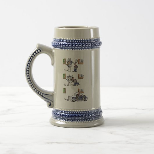 バイクもしくは自転車に乗る人アットミュージアムシュタイン ビールジョッキ (左)