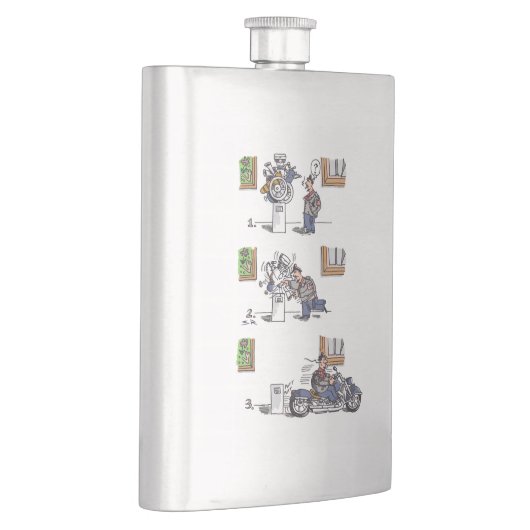 バイクもしくは自転車に乗る人アットミュージアムステンレススチールフラスコ フラスク (右)