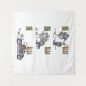 バイクもしくは自転車に乗る人アットミュージアムタペストリー タペストリー (正面(横))