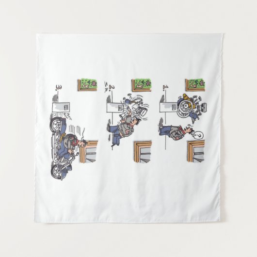 バイクもしくは自転車に乗る人アットミュージアムタペストリー タペストリー (正面(横))