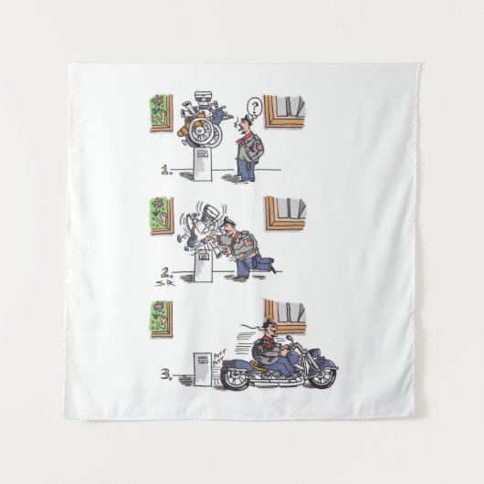 バイクもしくは自転車に乗る人アットミュージアムタペストリー タペストリー (正面)