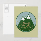 バイクもしくは自転車に乗る人アドベンチャー，山 ポストカード (正面/裏面)