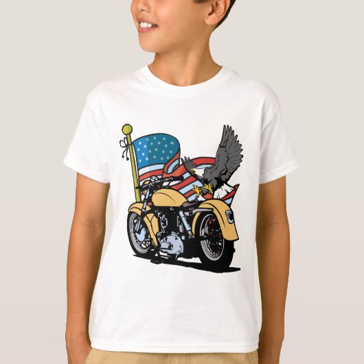 バイクもしくは自転車に乗る人アメリカン・イーグル Tシャツ (正面)