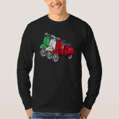バイクもしくは自転車に乗る人イタリアンバイクライダーオートバイラブイタリアスコ Tシャツ (正面)