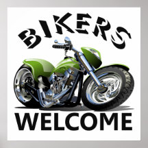 バイクもしくは自転車に乗る人ウェルカムサイン