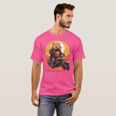 バイクもしくは自転車に乗る人ウォンバットライディングバイク Tシャツ (正面フル)