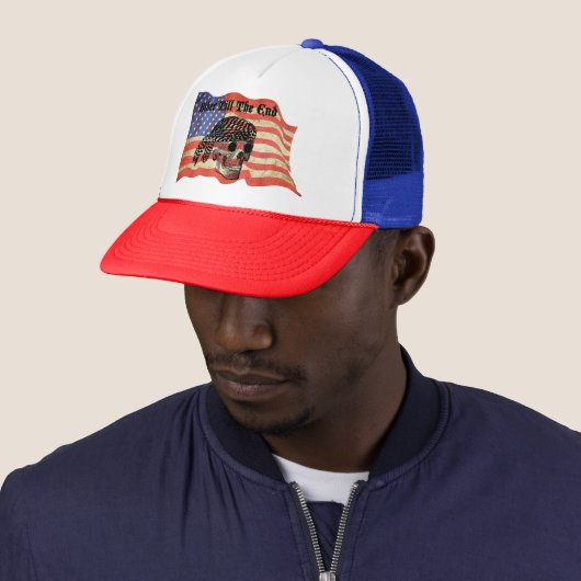 バイクもしくは自転車に乗る人エンドスカルアメリカ国旗の芸術 キャップ (インサイチュ)