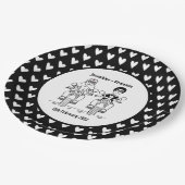 バイクもしくは自転車に乗る人オートバイウェディングパーティーフード紙プレート ペーパープレート (アングル)