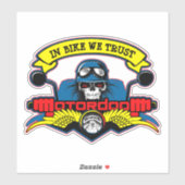 バイクもしくは自転車に乗る人オートバイライダーバイクレーシングモトクラブ シール (シート)