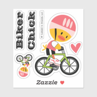 バイクもしくは自転車に乗る人カスタムチックカットビニールシール シール