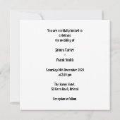 バイクもしくは自転車に乗る人カスタムツールームズオートバイゲイ結婚ズ 招待状 (裏面)