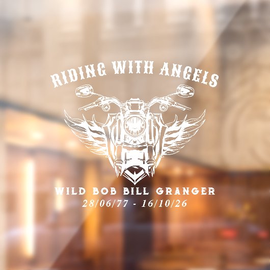 バイクもしくは自転車に乗る人カスタム記念碑デカールエンジェルス乗り ウィンドウサイン (シート2)