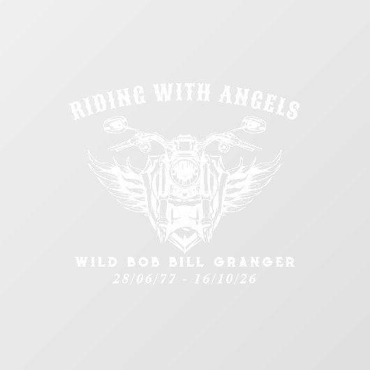 バイクもしくは自転車に乗る人カスタム記念碑デカールエンジェルス乗り ウィンドウサイン (シート)