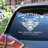 バイクもしくは自転車に乗る人カスタム記念碑デカールエンジェルス乗り ウィンドウサイン