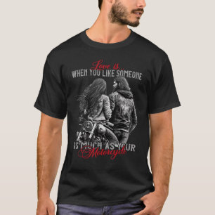 バイクもしくは自転車に乗る人カップルのオートバイ愛は、ときに好きになる Tシャツ