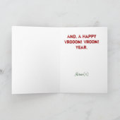 バイクもしくは自転車に乗る人カップルのクリスマスカード シーズンカード (内部)