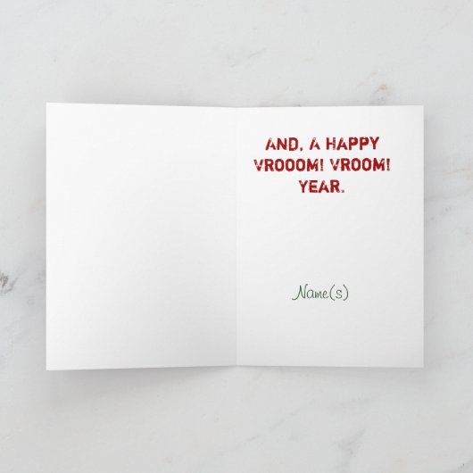 バイクもしくは自転車に乗る人カップルのクリスマスカード シーズンカード (内部)