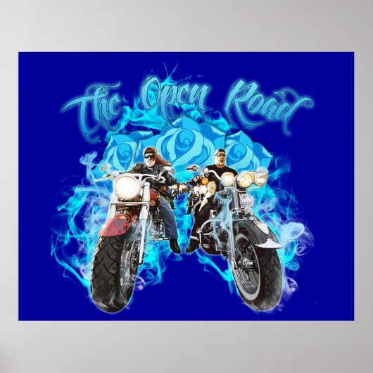 バイクもしくは自転車に乗る人カラフルオートバイウォールポスター壁画 ポスター (正面)
