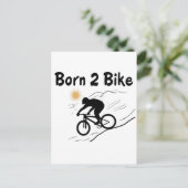 バイクもしくは自転車に乗る人カード ポストカード (スタンド正面)