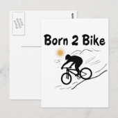 バイクもしくは自転車に乗る人カード ポストカード (正面/裏面)