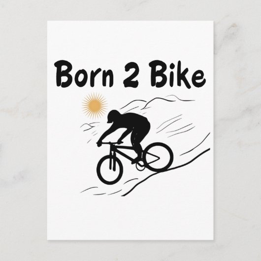 バイクもしくは自転車に乗る人カード ポストカード (正面)