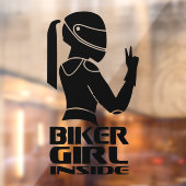 バイクもしくは自転車に乗る人ガールインサイドデカールシール | バイカーユニークギフト ウィンドウサイン (シート2)