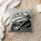 バイクもしくは自転車に乗る人ガールピロー クッション (ブランケット)