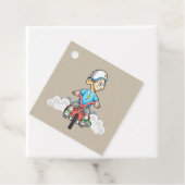 バイクもしくは自転車に乗る人キッズ フェイバータグ (インサイチュ)