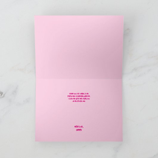 バイクもしくは自転車に乗る人キッドダートスタントバイク誕生日サンキューカード サンキューカード (内部)