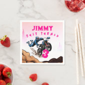 バイクもしくは自転車に乗る人キッドダートスタントバイク誕生日ナプキンス スタンダードカクテルナプキン (インサイチュ)